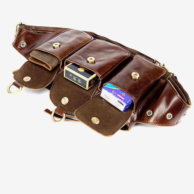 Multi-Pocket Large Capacity Vintage Waist Bag