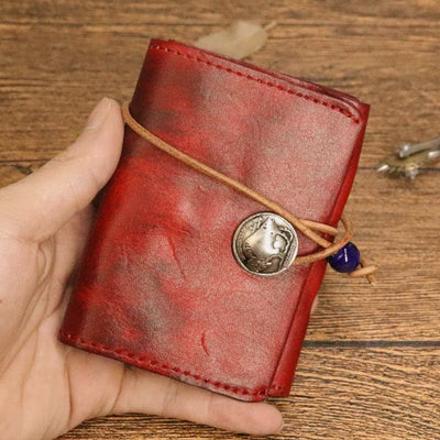 Retro Handmade Genuine Leather Card Holder Wallet for Men Women