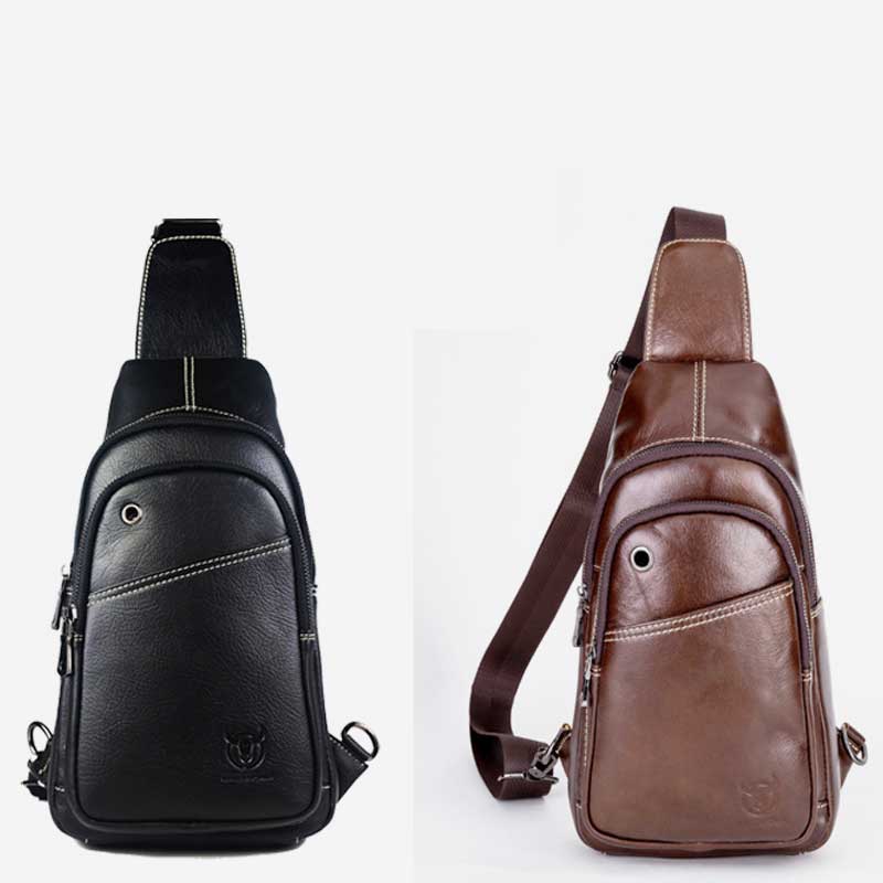 Large Capacity Genuine Leather Sling Bag