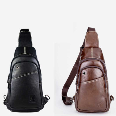 Large Capacity Genuine Leather Sling Bag