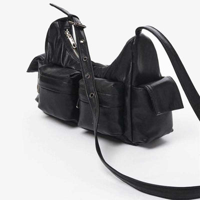 Horizontal Shoulder Bag For Women Multiple Pocket Minimalist Underarm Bag