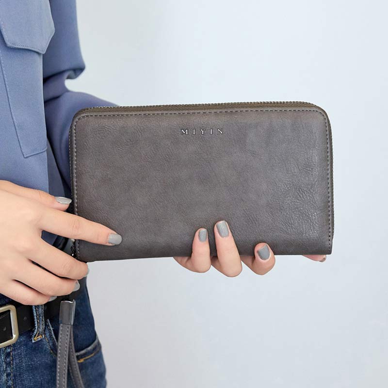 Womens RFID Blocking Zip Around Wallet Large Long Wristlet Clutch