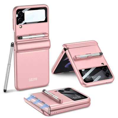 Phone Case For Galaxy Z Flip 3 With Pen Anti-Drop Hinge Protection Phone Cover