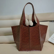 Vintage Oil Wax Leather Large Capacity Tote Bag