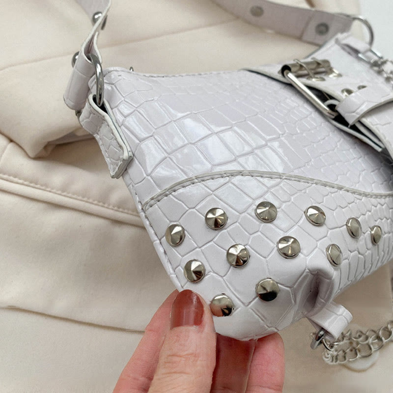 Crossbody Bag For Women Crocodile Pattern Retro Punk Party Bag