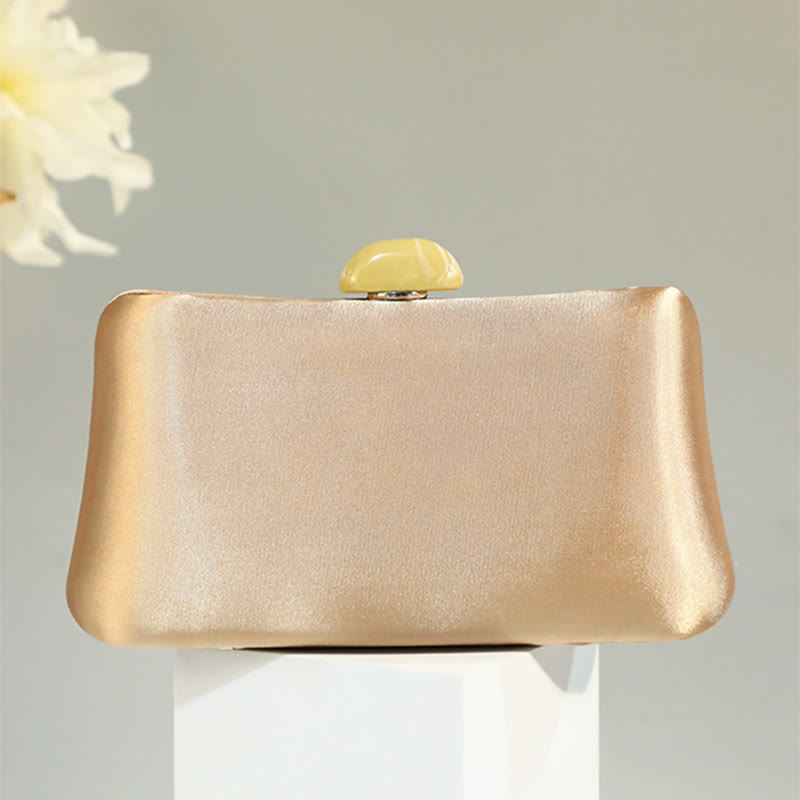 Evening Bag For Women Simple Solid Color Clasp Square Clutch