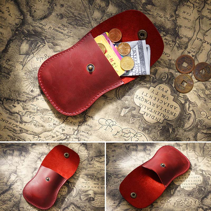 Genuine Leather Coin Purse Pouch Change Purse for Women Men