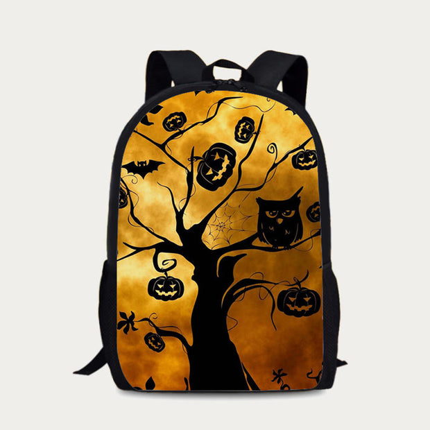 Backpack For Halloween Party Pumpkin Pattern Nylon Festival Daypack