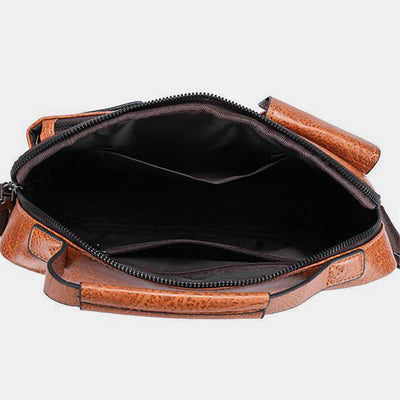 Classic Messenger Bag For Men Business Leather Crossbody Satchel Purse