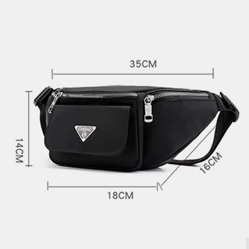 Multi-Pocket Nylon Waist Bag Lightweight Multi-Carry Chest Bag Waist Pack