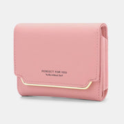 Mini Faux Leather Trifold Cute Wallet for Women Girls Clutch Purses
