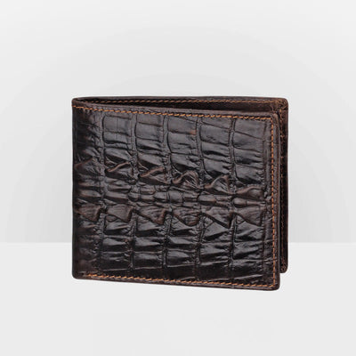 Real Leather Crocodile Engraved Wallet Retro Bifold Wallet