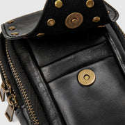 Phone Bag For Women Black Punk Style Portable Travel Bag