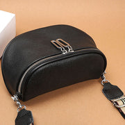 Crossbody Bag For Women Genuine Leather Double Zippers Daily Bag