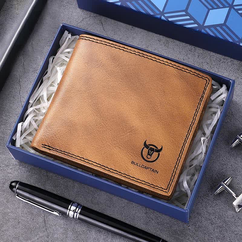 Leather Wallet for Men Slim Bifold Leather Wallet with RFID Blocking