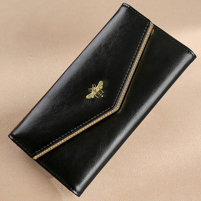 Multifunctional Large Capacity Genuine Leather RFID Trifold Wallet