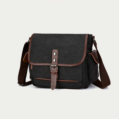 Unisex Retro Canvas Bag Large Functional Crossbody Bag Messenger Bag