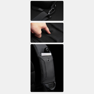 Mens Fashion Sling Bag Waterproof Sturdy Crossbody Bag with USB Charging Port