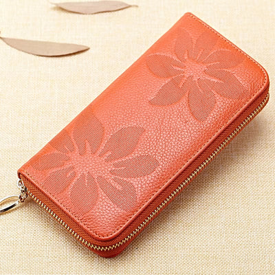 Wallet For Women Flower Print Large Capacity Long Cash Purse