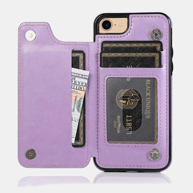 Leather Floral Wallet Phone Case with Card Holder Compatible with iPhone Samsung