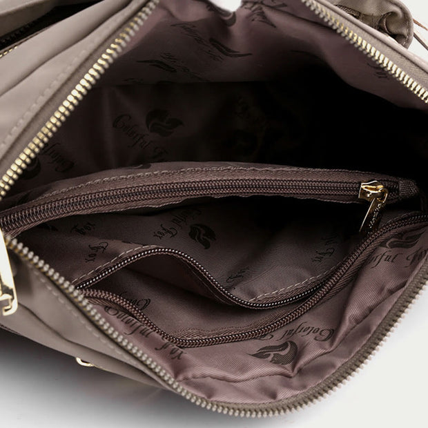 Women Minimalist Nylon Bag Solid Color Water Resistant Crossbody Daypack