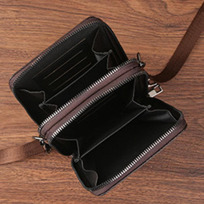 Detachable Strap Phone Bag For Women Embossing Leather Crossbody Bag