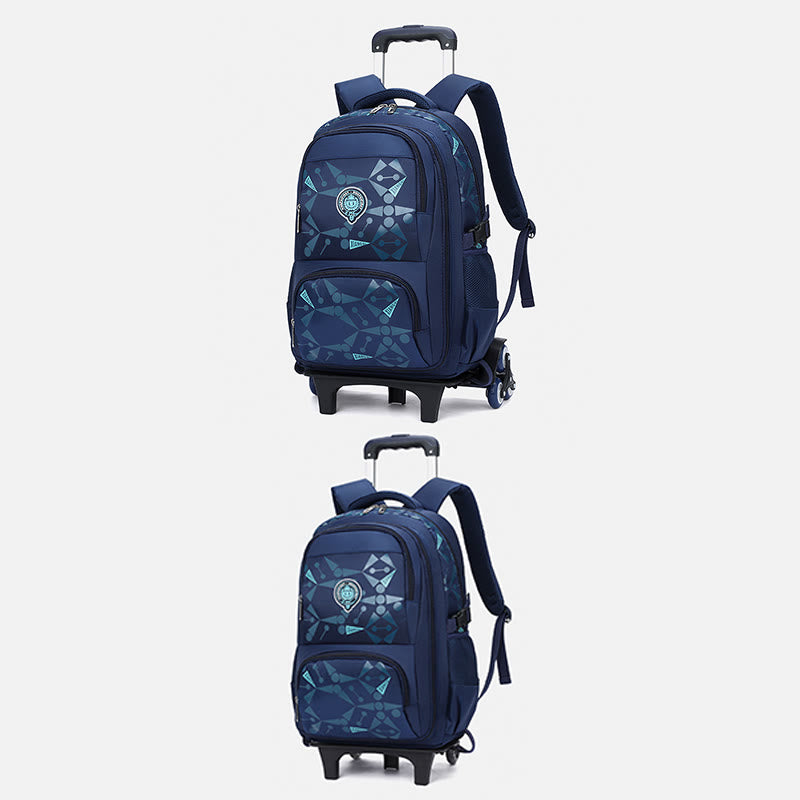 Rolling Wheels Backpack Multifunctional Travel Bookbag For Teens Students