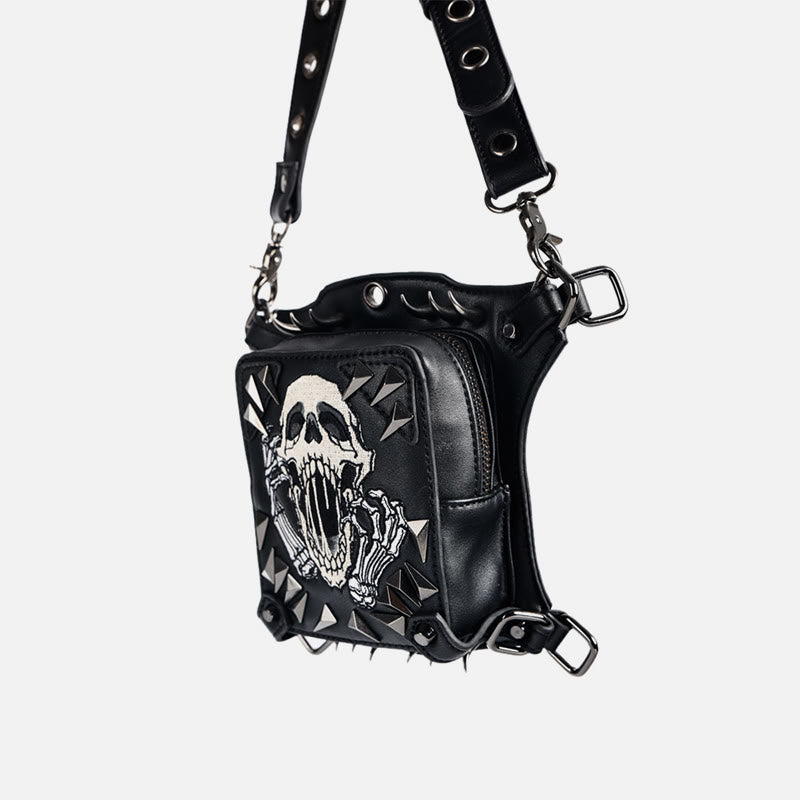 Women Steampunk Outdoor Waist Bag Funny Skull Party Phone Bag