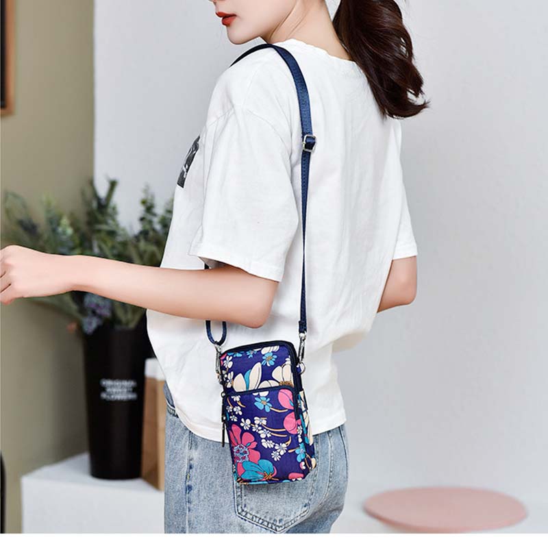 Lightweight Mini Shoulder Bag Women Purse Floral Crossbody Wallet Phone Bag