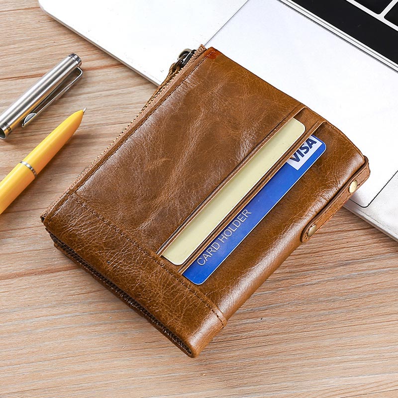 Large Capacity Leather Wallet RFID Blocking Bifold Multi Slot Card Holder