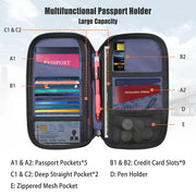 Multifunctional Storage Bag For Travel Waterproof RFID Passport Holder