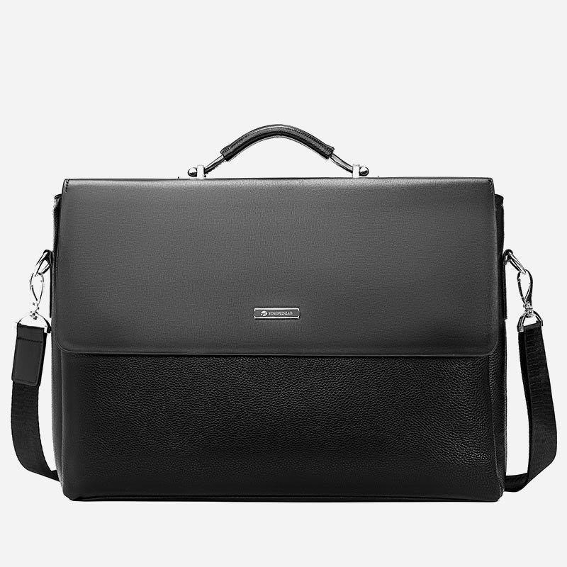 Briefcase for Men Business Computer PU Leather Casual Shoulder Bag