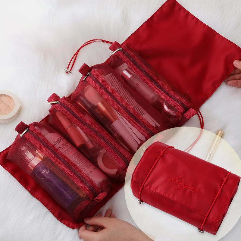 Storage Bag For Women Travel Portable Waterproof Folding Mesh Makeup Bag