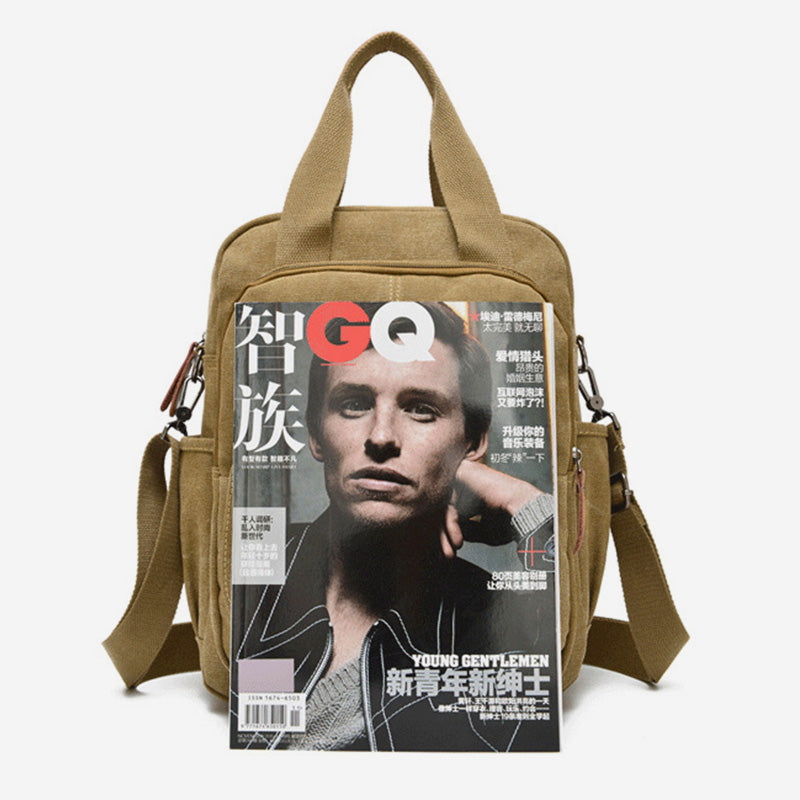 3-Way Use Multi-Pocket Canvas Backpack