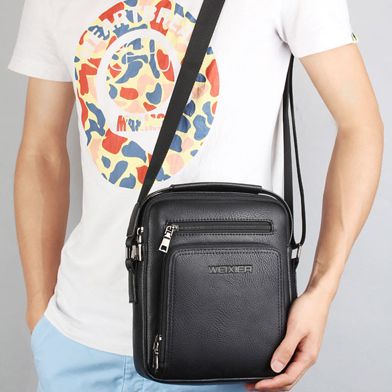 Limited Stock: Messenger Bag for Men Casual PU Leather Crossbody Shoulder Bag