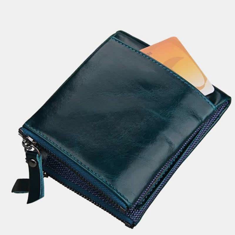 Large Capacity Leather Wallet RFID Blocking Bifold Flip Mens Wallet