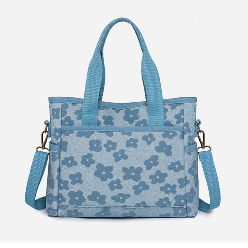 Floral Cute Printing For Commuting Large Simple Canvas Crossbody Purse