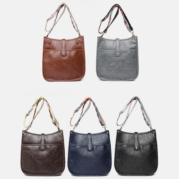Crossbody Bag for Women PU Leather Vintage Adjustable Shoulder Bag