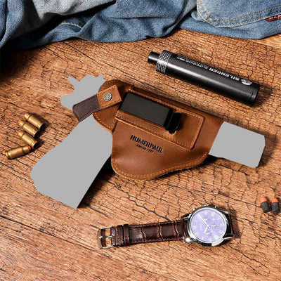 Women Men Outdoor Tactics Holster Outside The Waistband Leather Holster