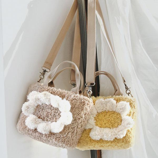 Large Capacity Cute Lamb Hair Tote Crossbody Bag