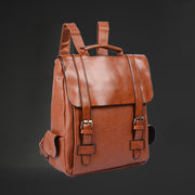 Vintage Leather Backpack for Men Women Shoulder Rucksack Casual Daypack