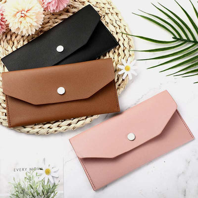 Wallet for Women 3 Pieces Minimalist Cash Cards Leather Envelop Party Purse