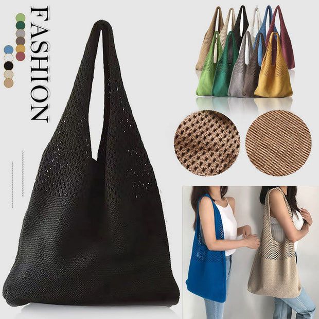 Tote Bag For Women Ethnic Style Wool Knitted Shoulder Bag