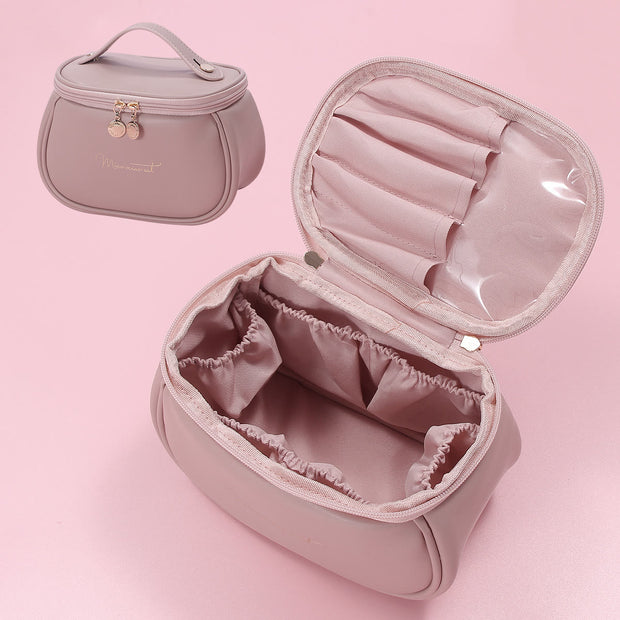 Minimalist Storage Bag Womens Travel Portable Leather Makeup Bag