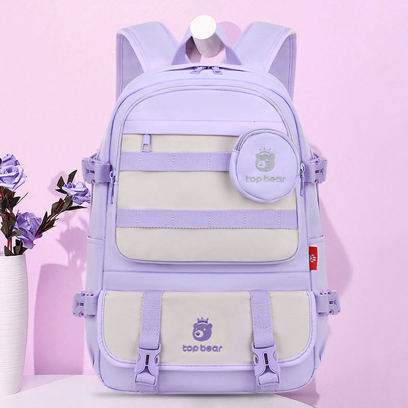 Backpack For Students Simple Large Capacity  Portable Primary School Bag