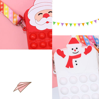 Cute Christmas Coin Purse For Kids Silica Gel Crossbody Bag