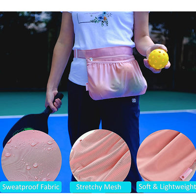 Tennis Ball Mesh Bag For Teens Adjustable Storage Belt Bag