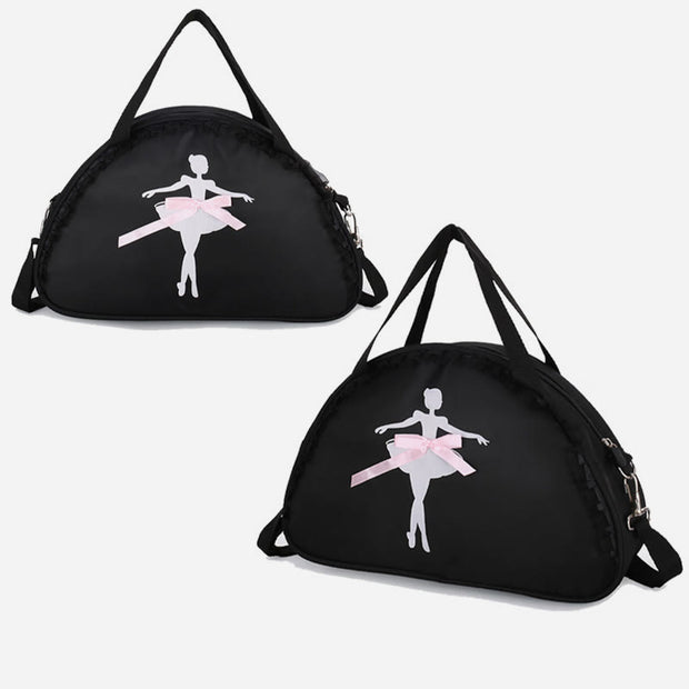 Girls Crossbody Bag Handbag Ballerina Pattern Nylon Dance Bag