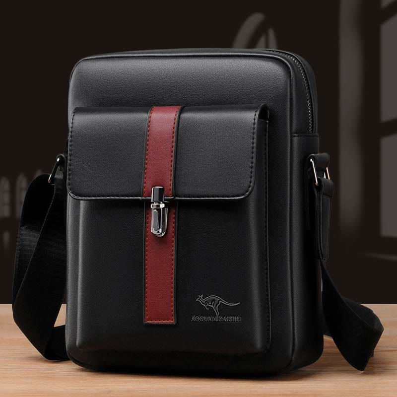 Messenger Bag for Men Soft PU Leather Casual Crossbody Handbag