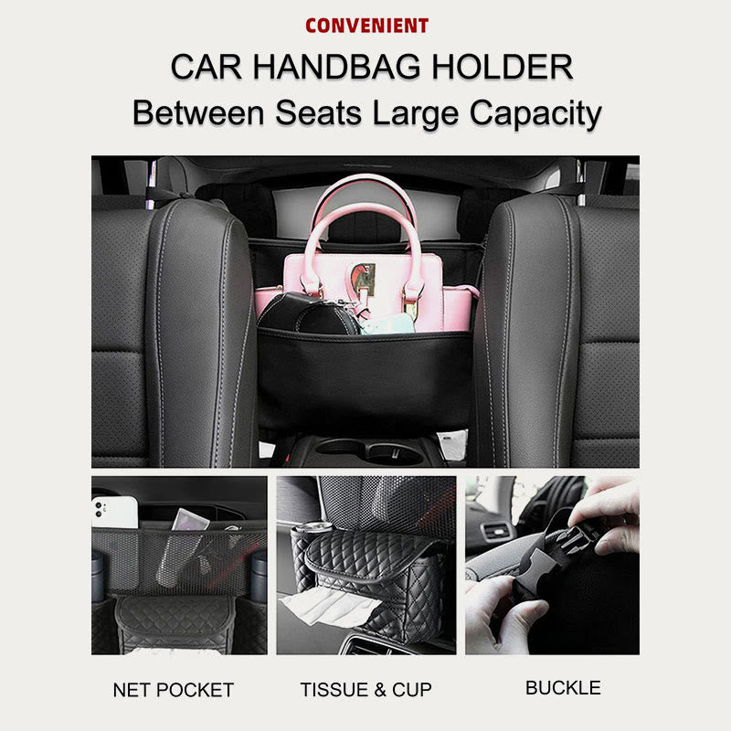 Car Pocket Handbag For Seat Back With Tissue Purse Holder